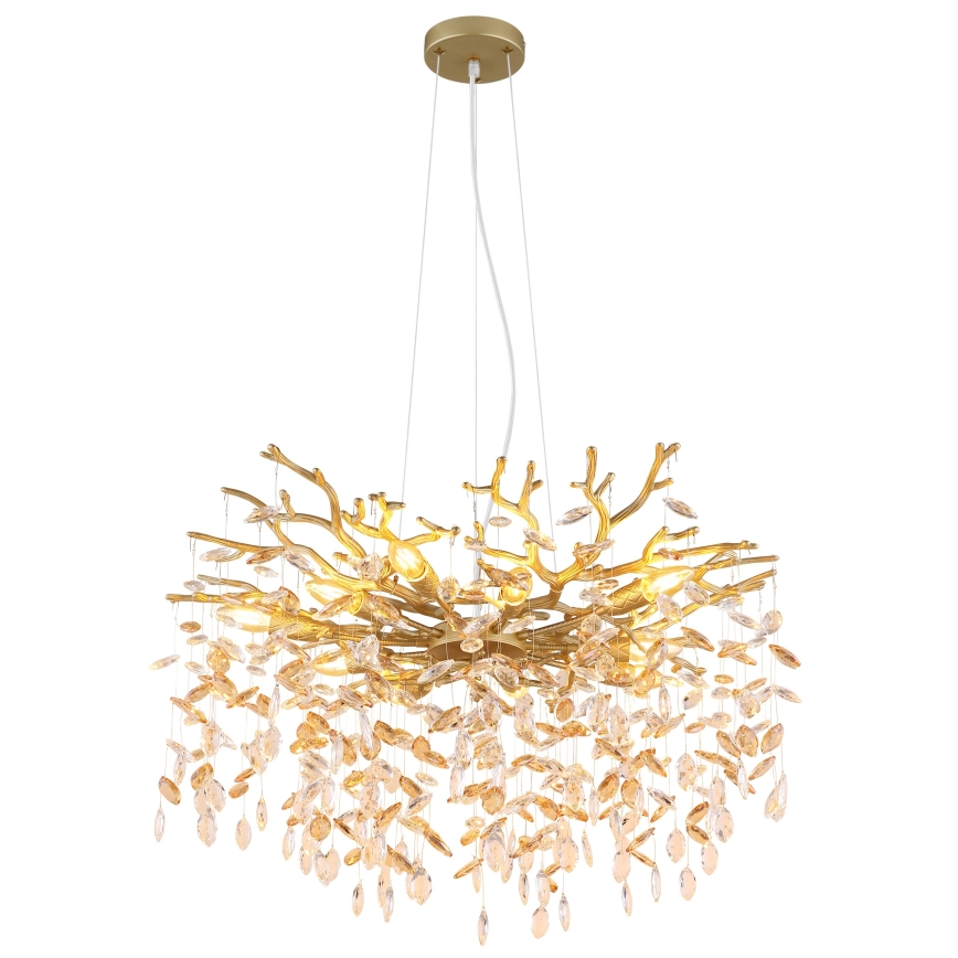 Globo - Lustre suspenso por cabo 10xE14/40W/230V dourado