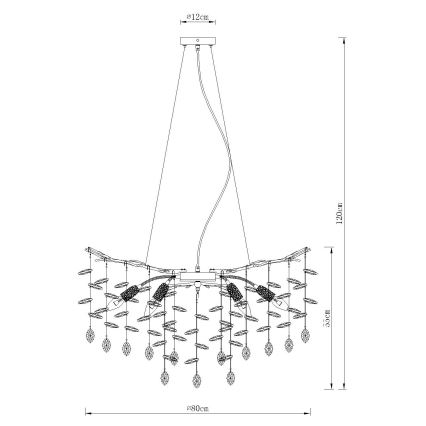 Globo - Lustre suspenso por cabo 10xE14/40W/230V dourado