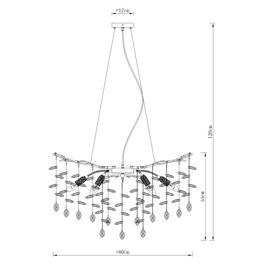 Globo - Lustre suspenso por cabo 10xE14/40W/230V dourado
