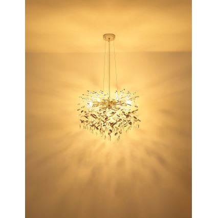 Globo - Lustre suspenso por cabo 10xE14/40W/230V prateado