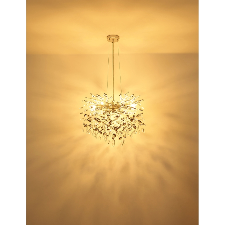 Globo - Lustre suspenso por cabo 10xE14/40W/230V prateado