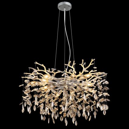 Globo - Lustre suspenso por cabo 10xE14/40W/230V prateado