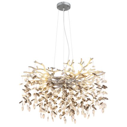 Globo - Lustre suspenso por cabo 10xE14/40W/230V prateado
