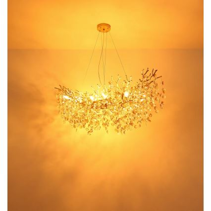 Globo - Lustre suspenso com cabo 10xE14/40W/230V dourado