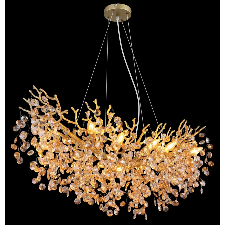 Globo - Lustre suspenso com cabo 10xE14/40W/230V dourado