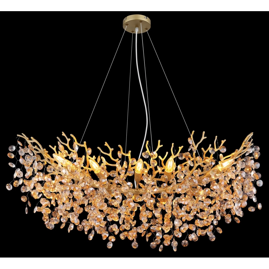 Globo - Lustre suspenso com cabo 10xE14/40W/230V dourado