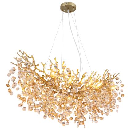 Globo - Lustre suspenso com cabo 10xE14/40W/230V dourado