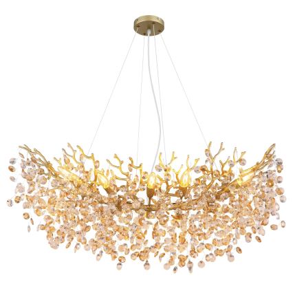 Globo - Lustre suspenso com cabo 10xE14/40W/230V dourado