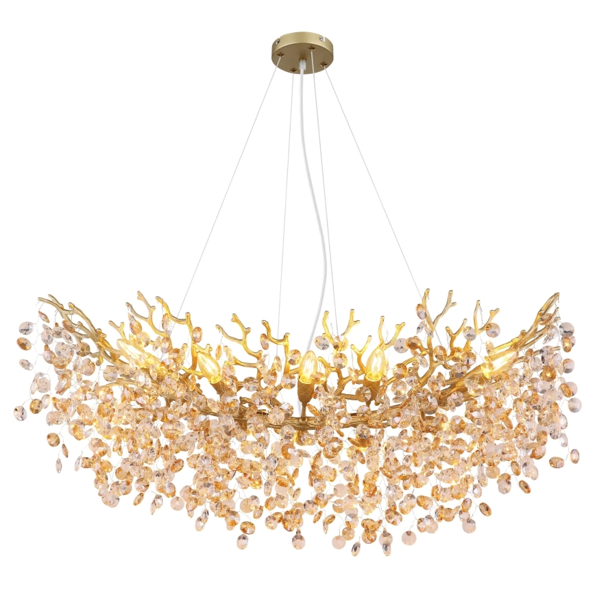 Globo - Lustre suspenso com cabo 10xE14/40W/230V dourado