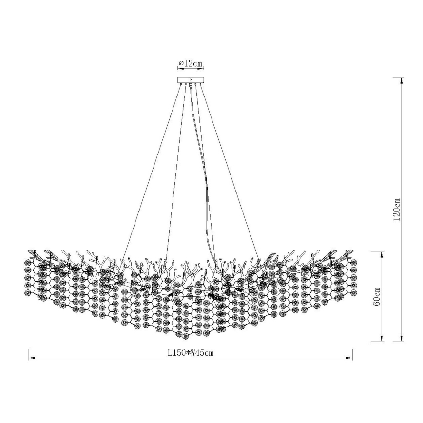 Globo - Lustre suspenso por cabo 16xE14/40W/230V prateado