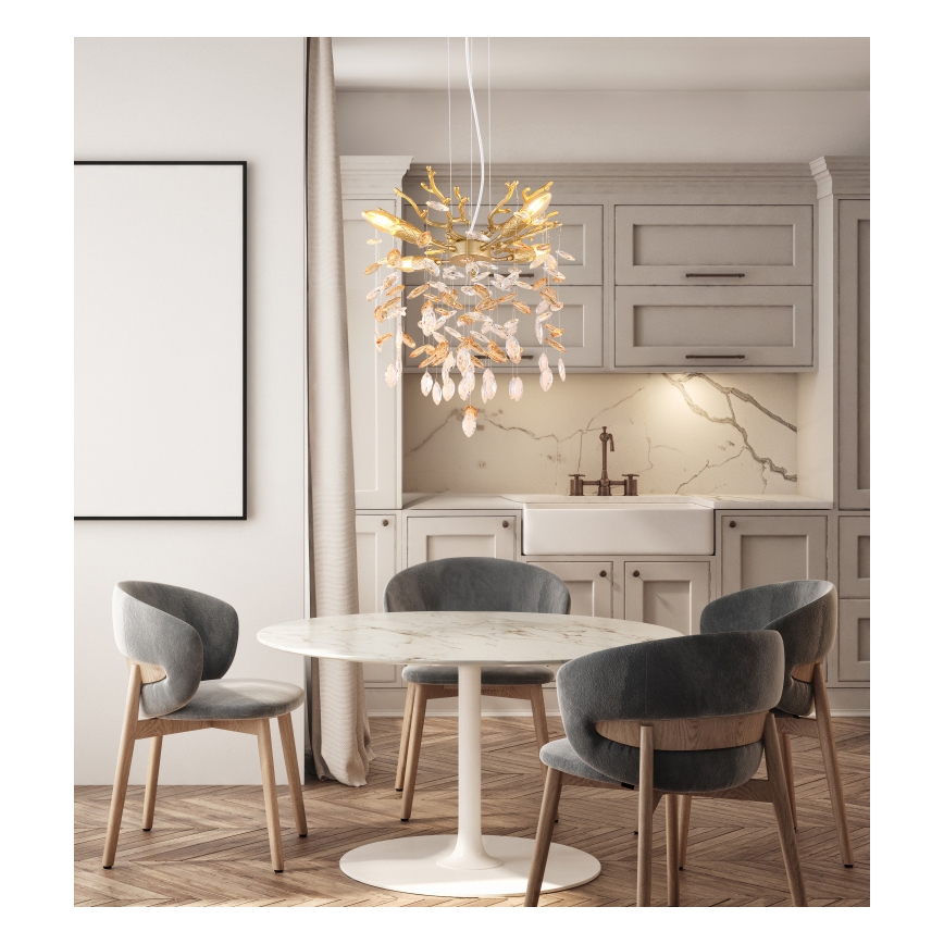 Globo - Lustre suspenso por cabo 4xE14/40W/230V dourado