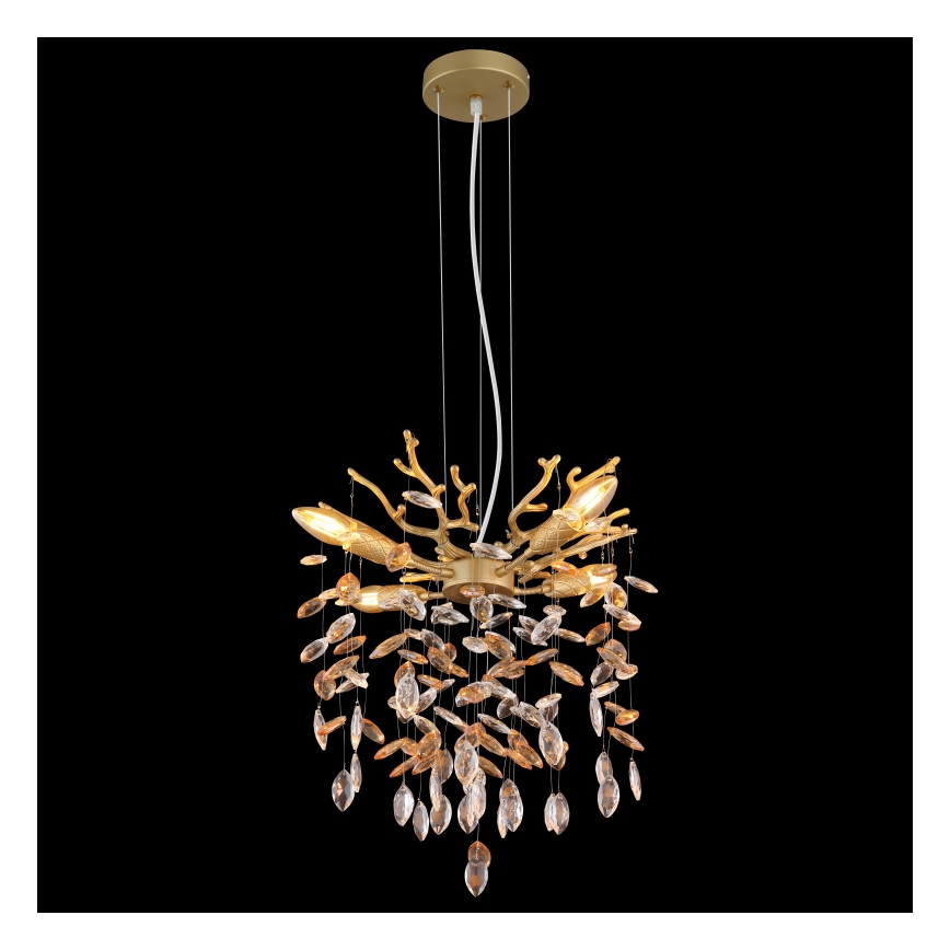 Globo - Lustre suspenso por cabo 4xE14/40W/230V dourado