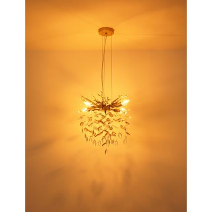 Globo - Lustre suspenso por cabo 4xE14/40W/230V dourado