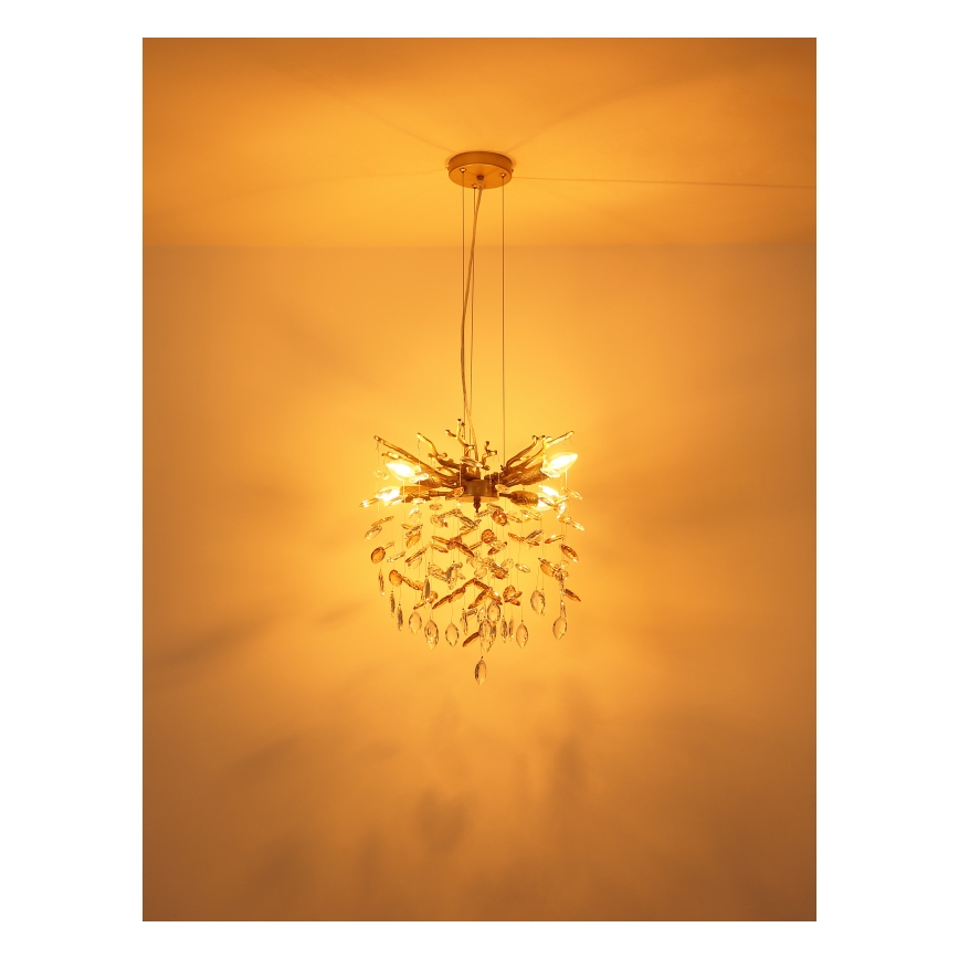 Globo - Lustre suspenso por cabo 4xE14/40W/230V dourado