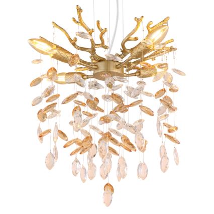 Globo - Lustre suspenso por cabo 4xE14/40W/230V dourado