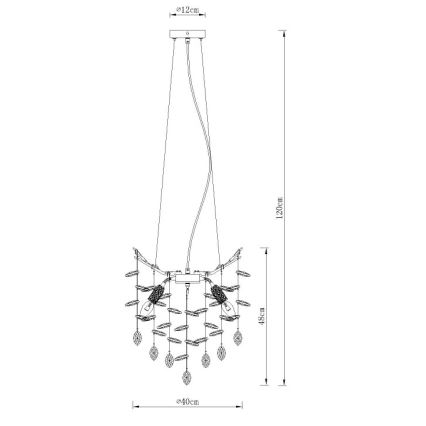 Globo - Lustre suspenso por cabo 4xE14/40W/230V dourado