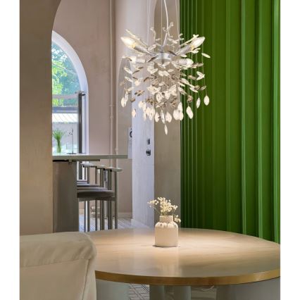 Globo - Lustre pendente com cabo 4xE14/40W/230V prateado