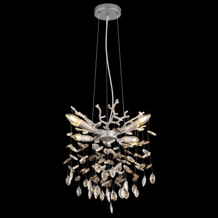 Globo - Lustre pendente com cabo 4xE14/40W/230V prateado