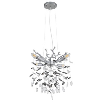 Globo - Lustre pendente com cabo 4xE14/40W/230V prateado