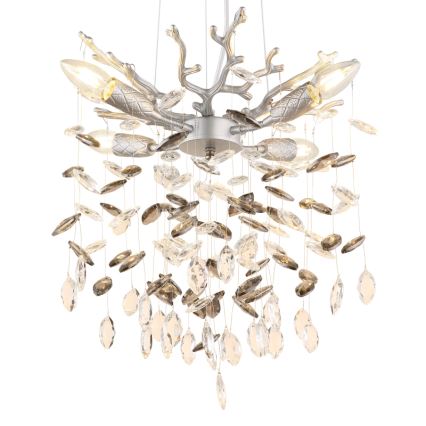 Globo - Lustre pendente com cabo 4xE14/40W/230V prateado