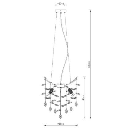 Globo - Lustre pendente com cabo 4xE14/40W/230V prateado