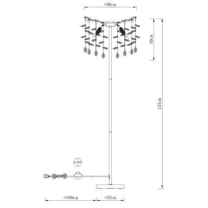 Globo - Candeeiro de pé 5xE14/40W/230V prateado