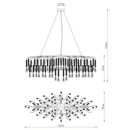 Globo - Lustre suspenso por cabo 12xE14/40W/230V