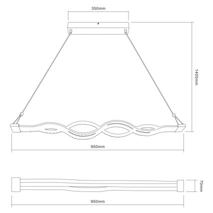 Globo - Lustre LED regulável suspenso por cabo LED/30W/230V + controlo remoto