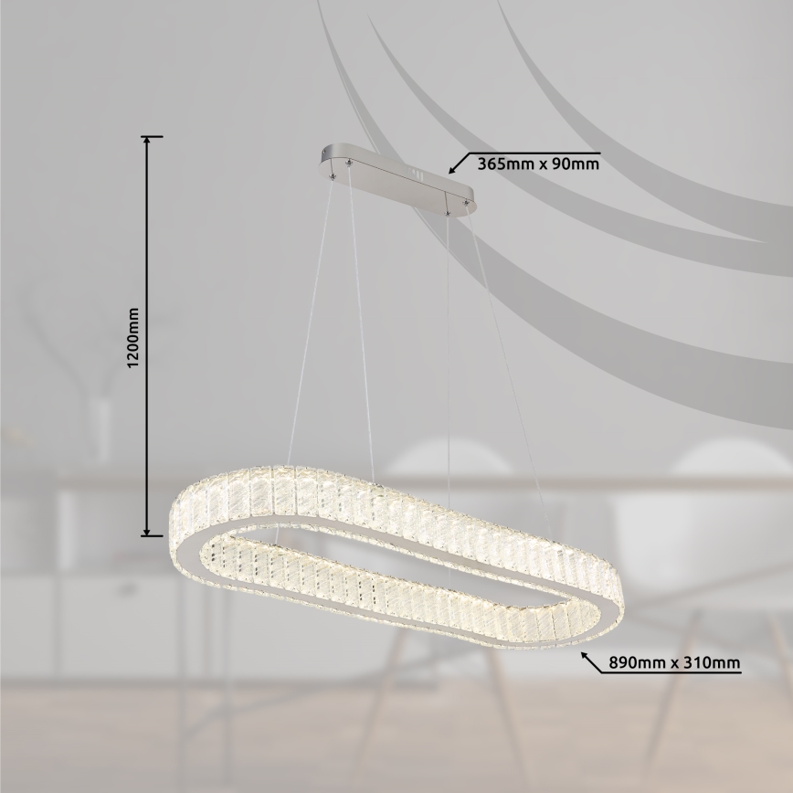 Globo - Lustre LED regulável em cabo LED/58W/230V 2700-6000K + comando à distância