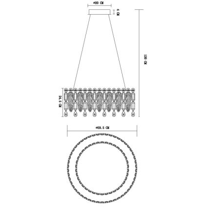 Globo - Lustre pendente em cabo LED/58W/230V 2700-6000K + comando remoto