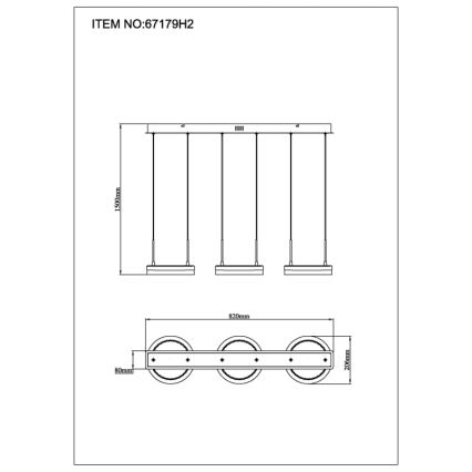 Globo - Lustre LED suspenso em cabo LED/40W/230V 3000/4000/6000K