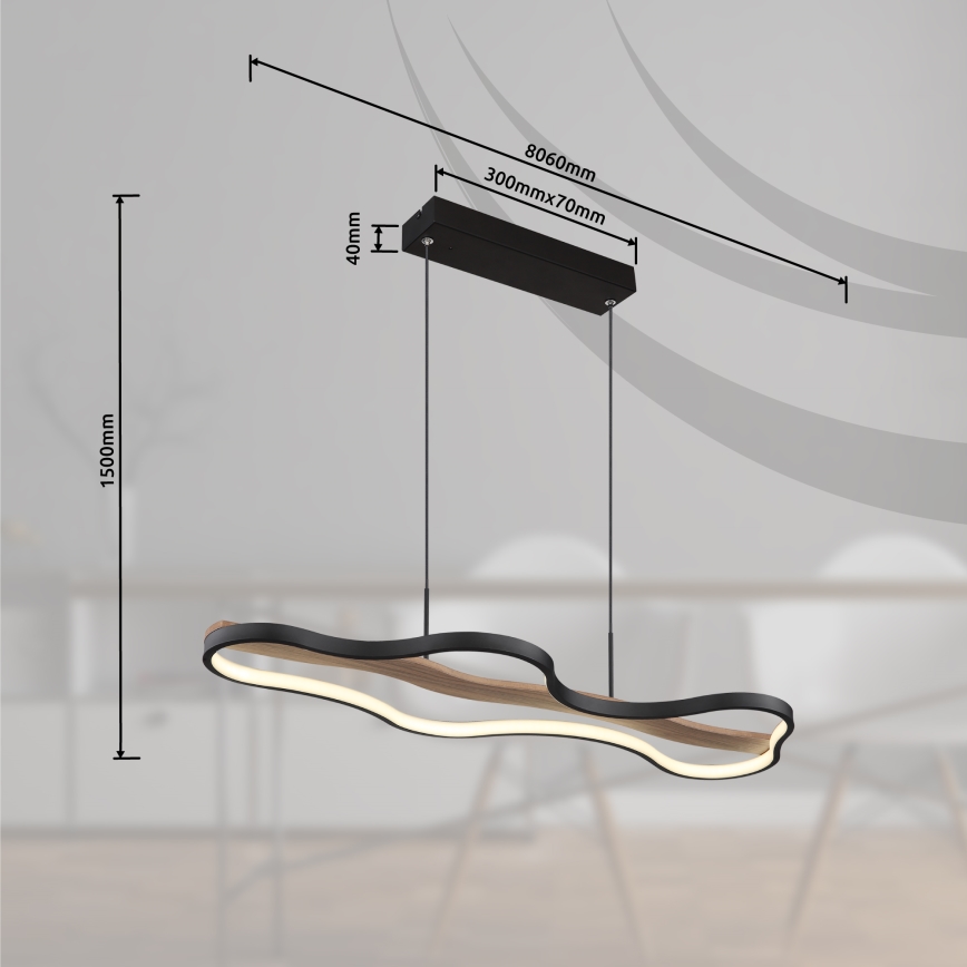 Globo - Candelabro suspenso LED com regulação LED/30W/230V 2700-6000K + controlo remoto