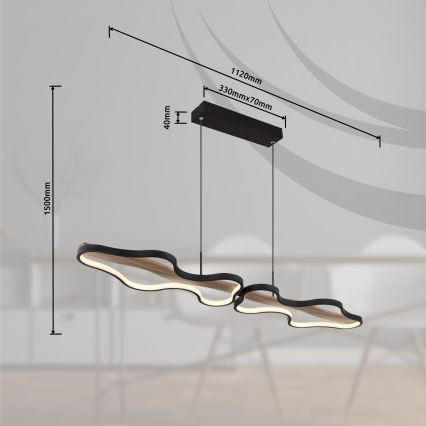 Globo - Candelabro suspenso LED com regulação LED/36W/230V 2700-6000K + controlo remoto