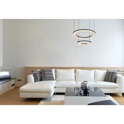 Globo - Candeeiro suspenso LED com regulação LED/50W/230V 2700-6000K diâmetro 50 cm preto + comando