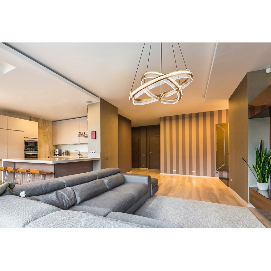 Globo - Lustre de cristal regulável em LED com cabo LED/78W/230V 2700K-6000K + controlo remoto