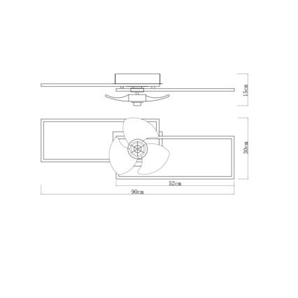 Globo - Candeeiro de teto LED dimerizável com ventilador LED/38W/230V 3000-6500K + comando à distância