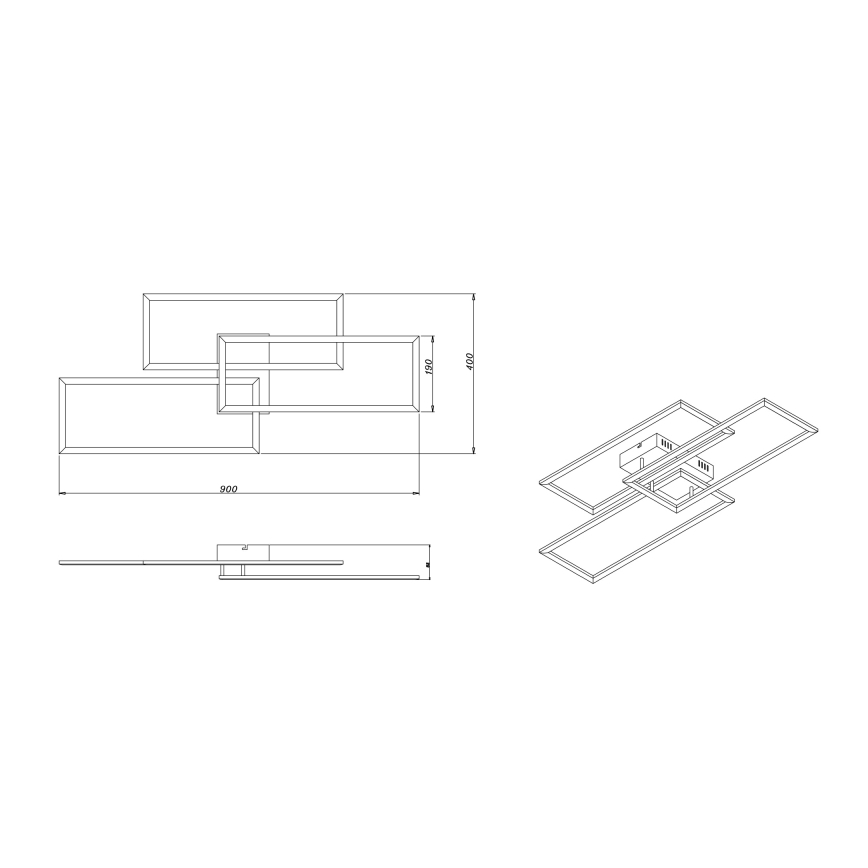 Globo - Lustre de teto LED regulável LED/58W/230V 3000-6000K + controlo remoto