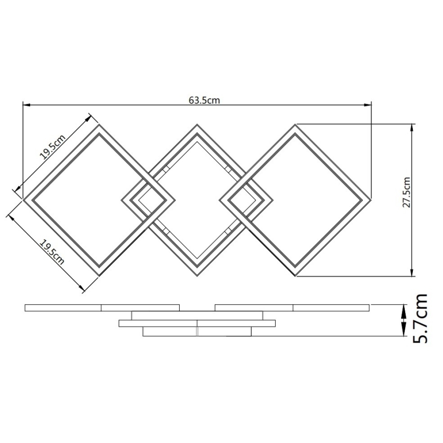 Globo - Candeeiro de tecto LED/24W/230V 3000K 27,5x63 cm