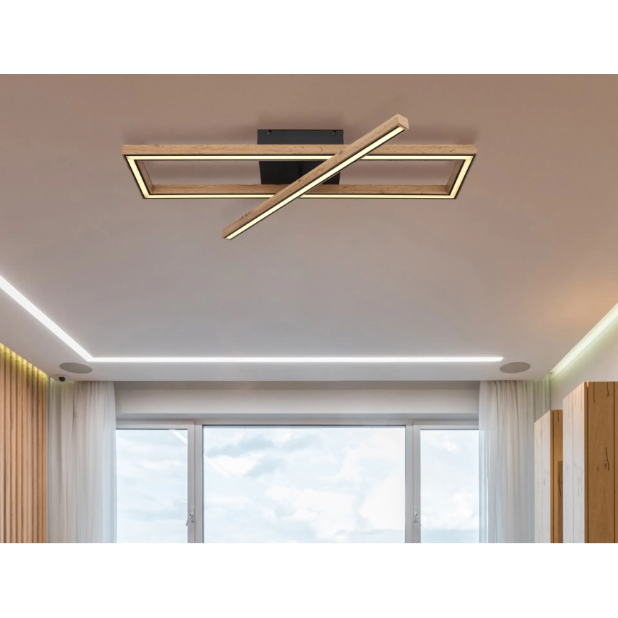 Globo 67287D1 - Candeeiro de teto LED MANDERA LED/36W/230V 20x80 cm castanho