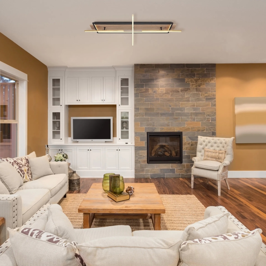 Globo 67296D2 - Candeeiro de teto LED BEATRIX LED/48W/230V 60,5x100 cm castanho