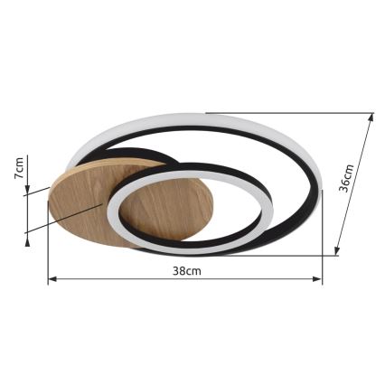 Globo - Iluminação de teto LED LED/24W/230V preto