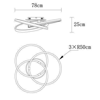 Globo - Candeeiro de teto LED regulável LED/75W/230V 2700-6000K Ø 78 cm + comando remoto