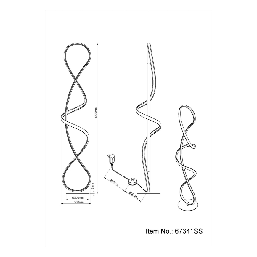 Globo - Candeeiro de chão LED LED/36W/230V preto