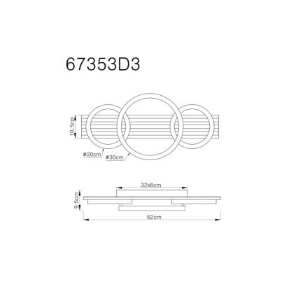 Globo - Iluminação de teto LED LED/24W/230V 3000K 30x62 cm