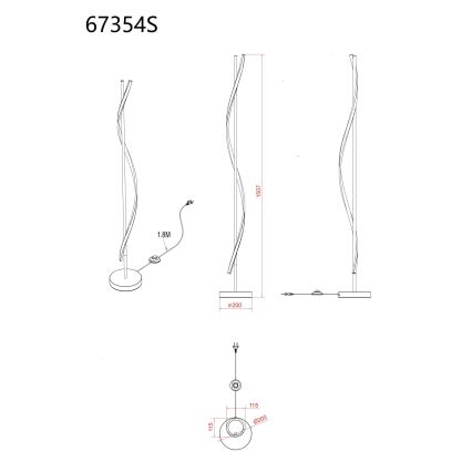 Globo - Candeeiro de pé LED/30W/230V 3000K