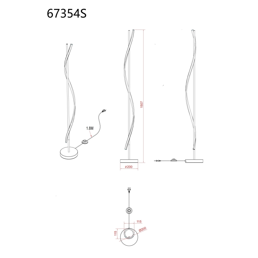 Globo - Candeeiro de pé LED/30W/230V 3000K