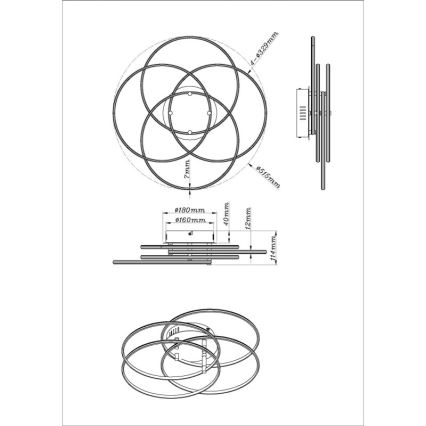 Globo - Iluminação de teto LED LED/55W/230V 4000K diâmetro 51,5 cm cromado mate