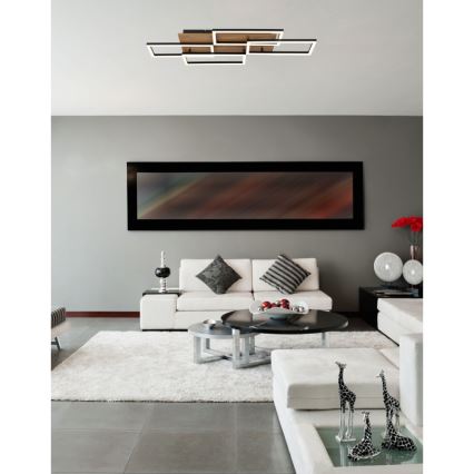 Globo - Candeeiro de teto LED regulável LED/40W/230V 2700-6500K 32,5x87,5 cm castanho/preto + comando remoto