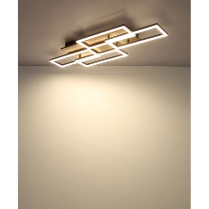 Globo - Candeeiro de teto LED regulável LED/40W/230V 2700-6500K 32,5x87,5 cm castanho/preto + comando remoto