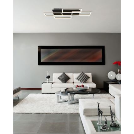 Globo - Candeeiro de teto LED dimerizável LED/40W/230V 2700-6500K 32,5x87,5 cm preto + controlo remoto